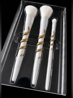 tarte White and Gold Snake-Handle Makeup Brush Set